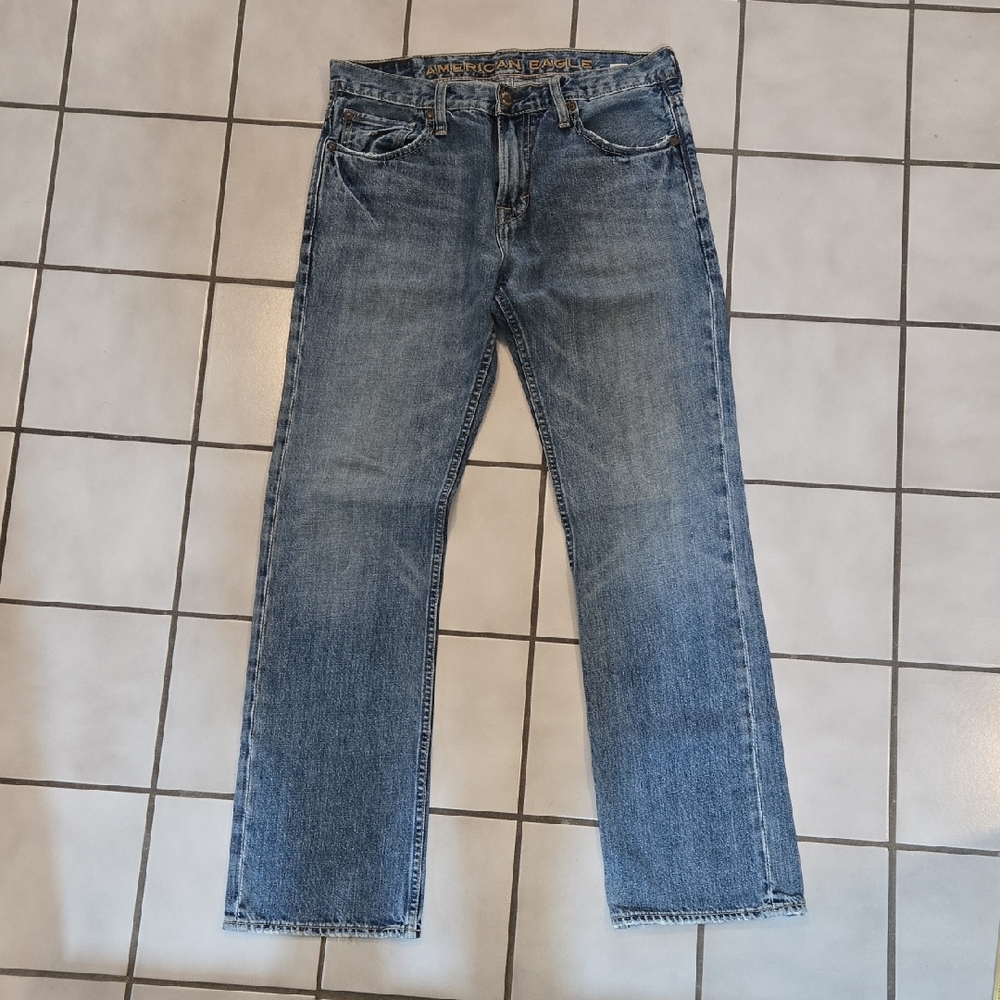 American Eagle Outfitters Blue Straight-Leg Jeans
